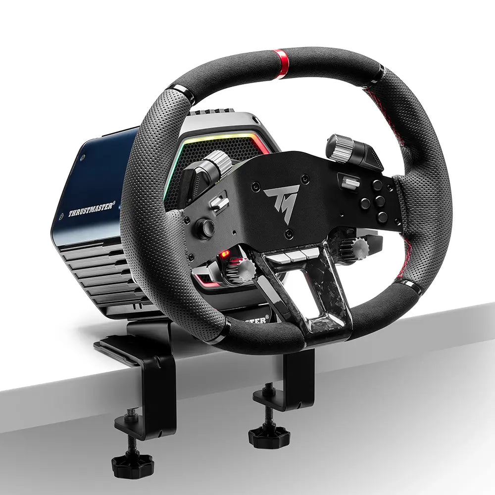 Thrustmaster HYPERCAR Wheel Add On gemonteerd op een T818 Direct Drive Servo Base