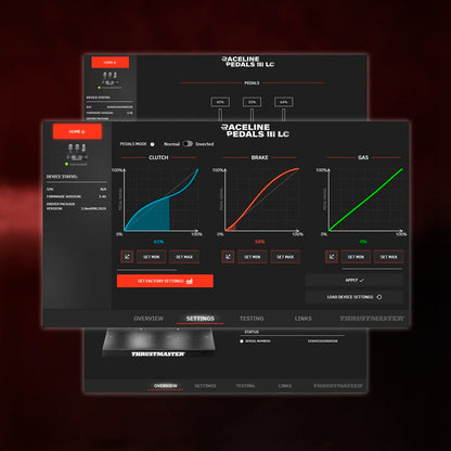 Thrustmaster RACELINE PEDALS III LC software en pedaal instellingen