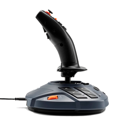 Zijaanzicht van de Thrustmaster SimTask FarmStick PlayStation joystick