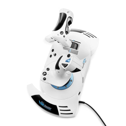 Bovenaanzicht van de Thrustmaster T.Flight Hotas 5 met joystick, throttle en PlayStation knoppen