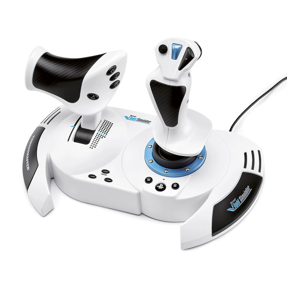 Thrustmaster Flight Hotas 5 flightstick en throttle schuin van voren bekeken