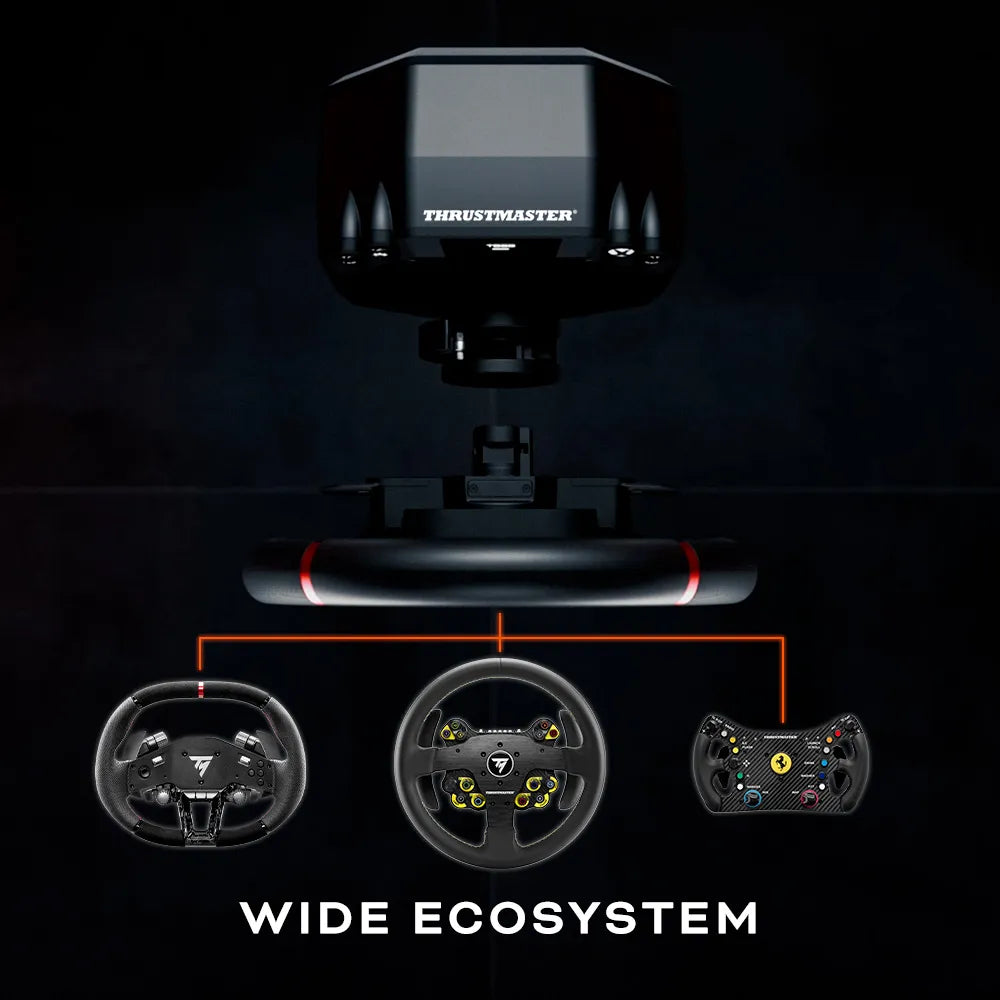 Thrustmaster T598-X ecosysteem met meerdere compatibele sturen