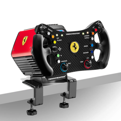 Thrustmaster T818 Ferrari 488 GT3 gemonteerd op bureau met Desk Mounting Kit
