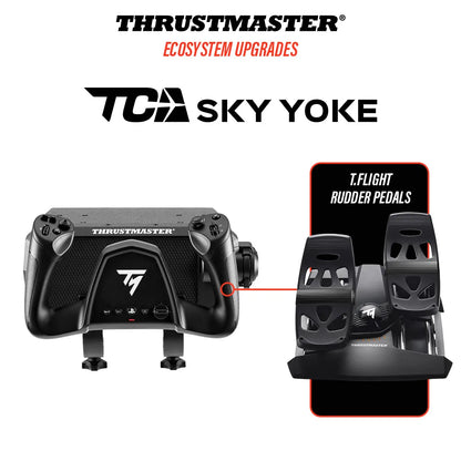 Thrustmaster TCA Sky Yoke-P met de optionele T.Flight Rudder Pedals