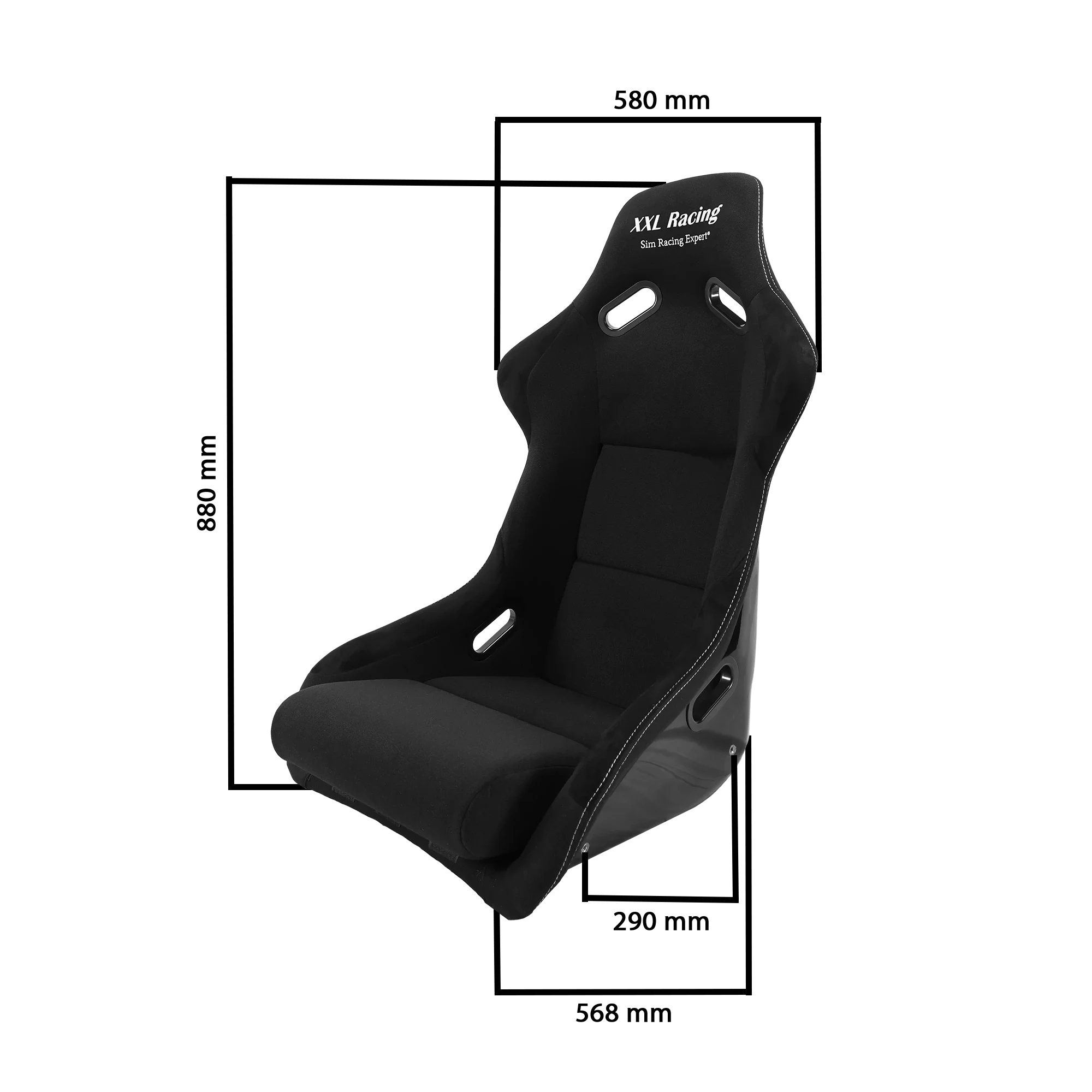 XXL Monzano fiberglas bucket seat afmetingen voor sim racing stoel
