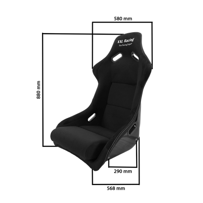 XXL Monzano fiberglas bucket seat afmetingen voor sim racing stoel