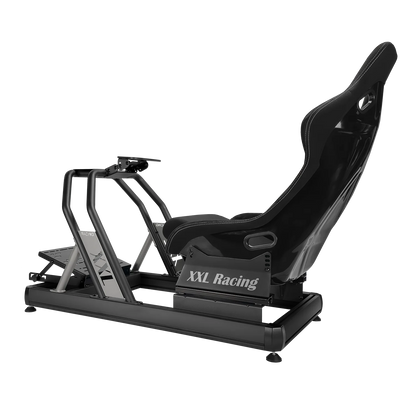 XXL Racing Champion V2.5 Grey Edition sim racing cockpit schuin van achteren