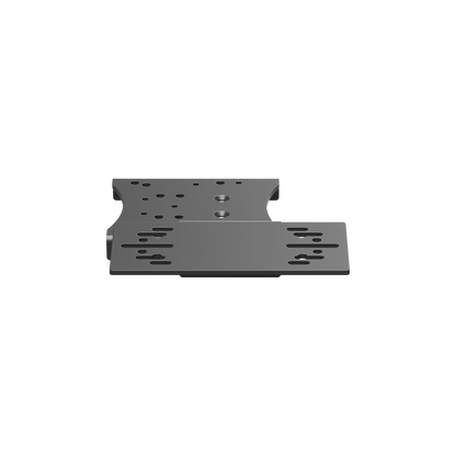 Close-up of mounting plates on the XXL Racing gearshift and handbrake holder adapter